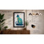 Serene Cat In Blue Boho - Single Picture Frame Print-1361585578-1361585590