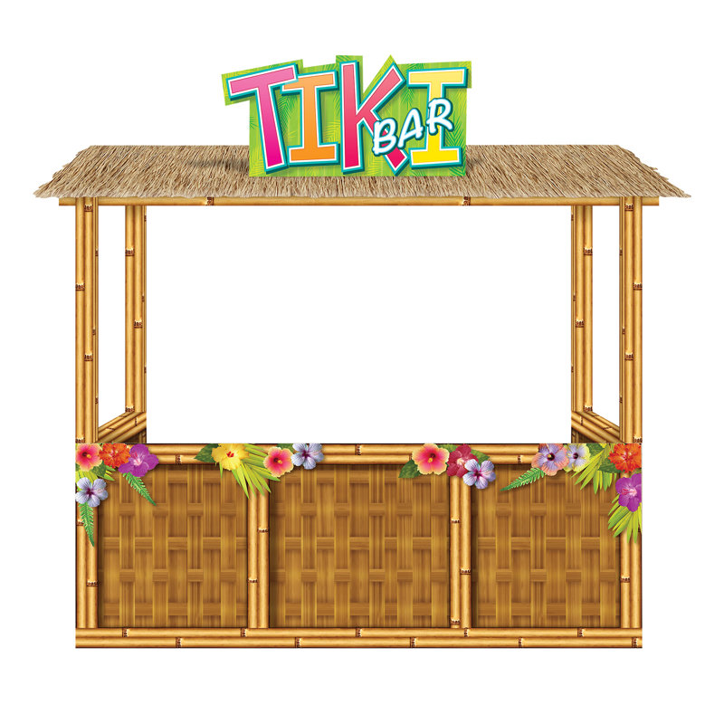 3-D Tiki Bar Prop - 6' 11" x 7' 3" - Pack of 4