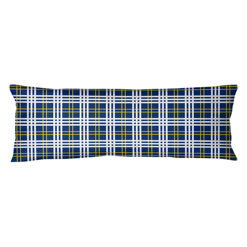 Polyester Medium Pillow, Royal Blue/Gold/White, Microfiber