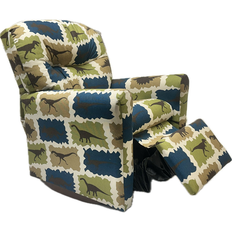 Kids Rocker Recliner Chair in Green Dinosaurs - Multiple Patterns Available!, Green Dinosaurs