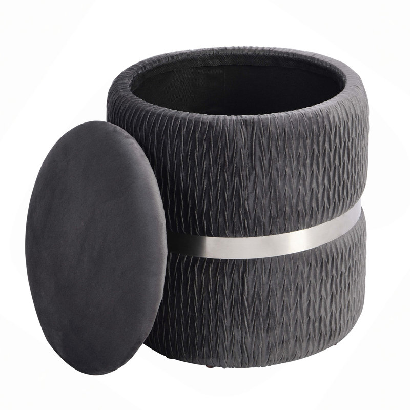 Repose-pieds moderne en velours avec rangement