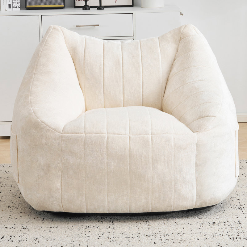 Fauteuil à billes géant pour adultes, Chenille ivoire