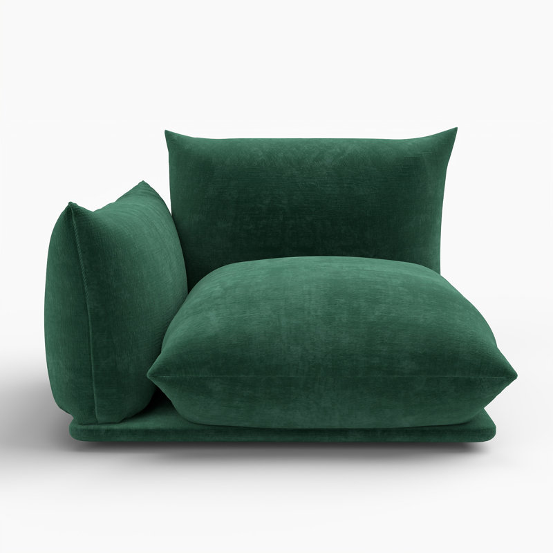 Chaise rembourrée en tissu de chenille Minarik, Vert