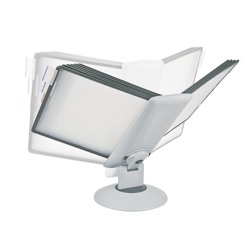 Gray Polypropylene 10-Panel Rotary Reference Organizer