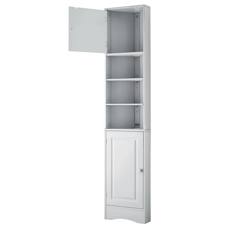 Grey Bathroom Storage Cabinet With Adjustable Shelves And Efficient Options Multi-Functional In Open Space, Gray