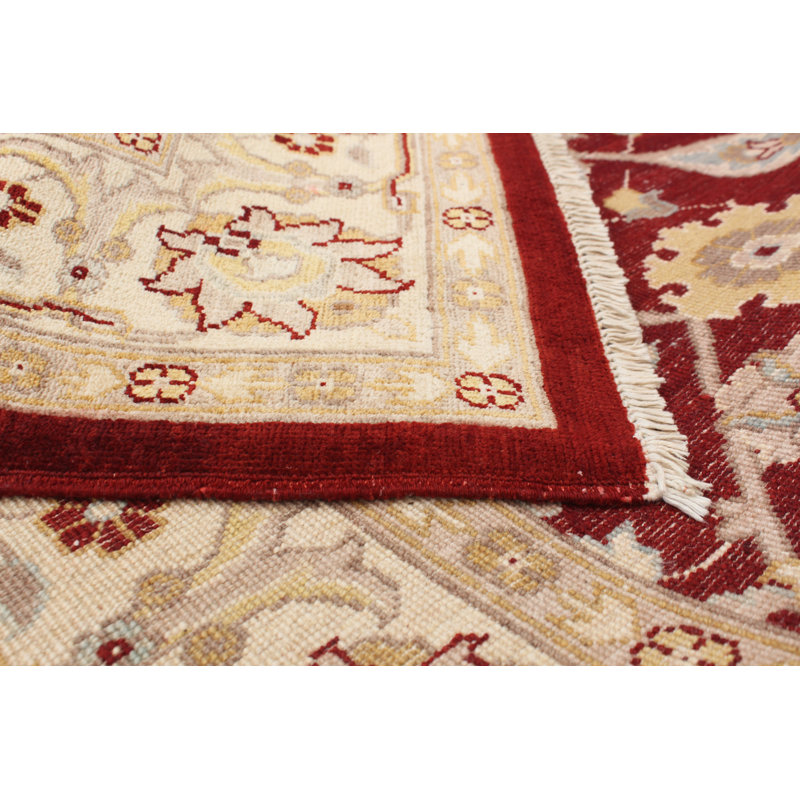 Tapis à main one-of-kind-noué la 2010 chobi rouge foncé/crème 5 pi 8 po x 8 po Humiston