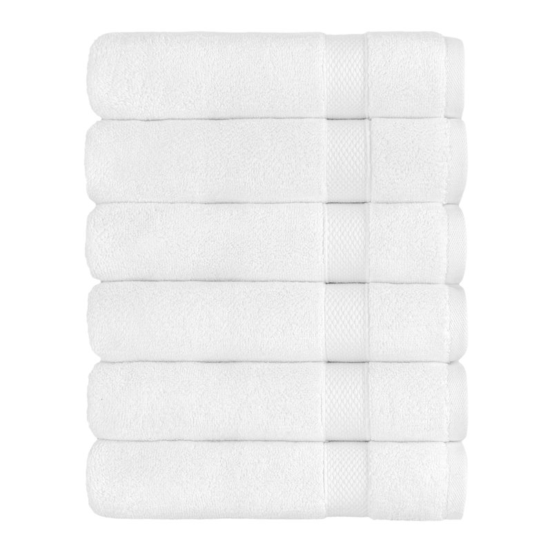 100% Turkish Cotton Anovia Hotel Terry Oversized Towel Collection, Hand Towel - 6 Pack