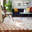 Tapis à poil long ivoire à carreaux jiya-1085972388