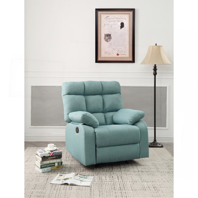 Élégant fauteuil inclinable rembourré bleu sarcelle