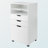 Peres 6-Drawer and 1-Cabinet Tall Mobile Cabinet in White Finish, 35.76" H X 18.99" W X 15.85" D-1248250715