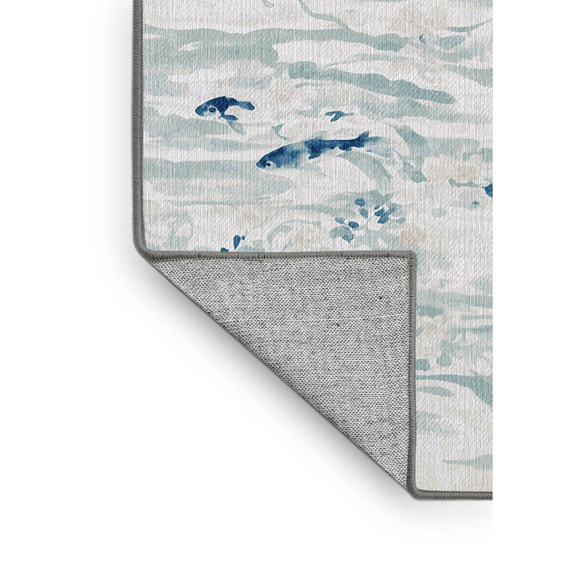 Machine Washable Gray Area Rug, Rectangle 7' x 9'