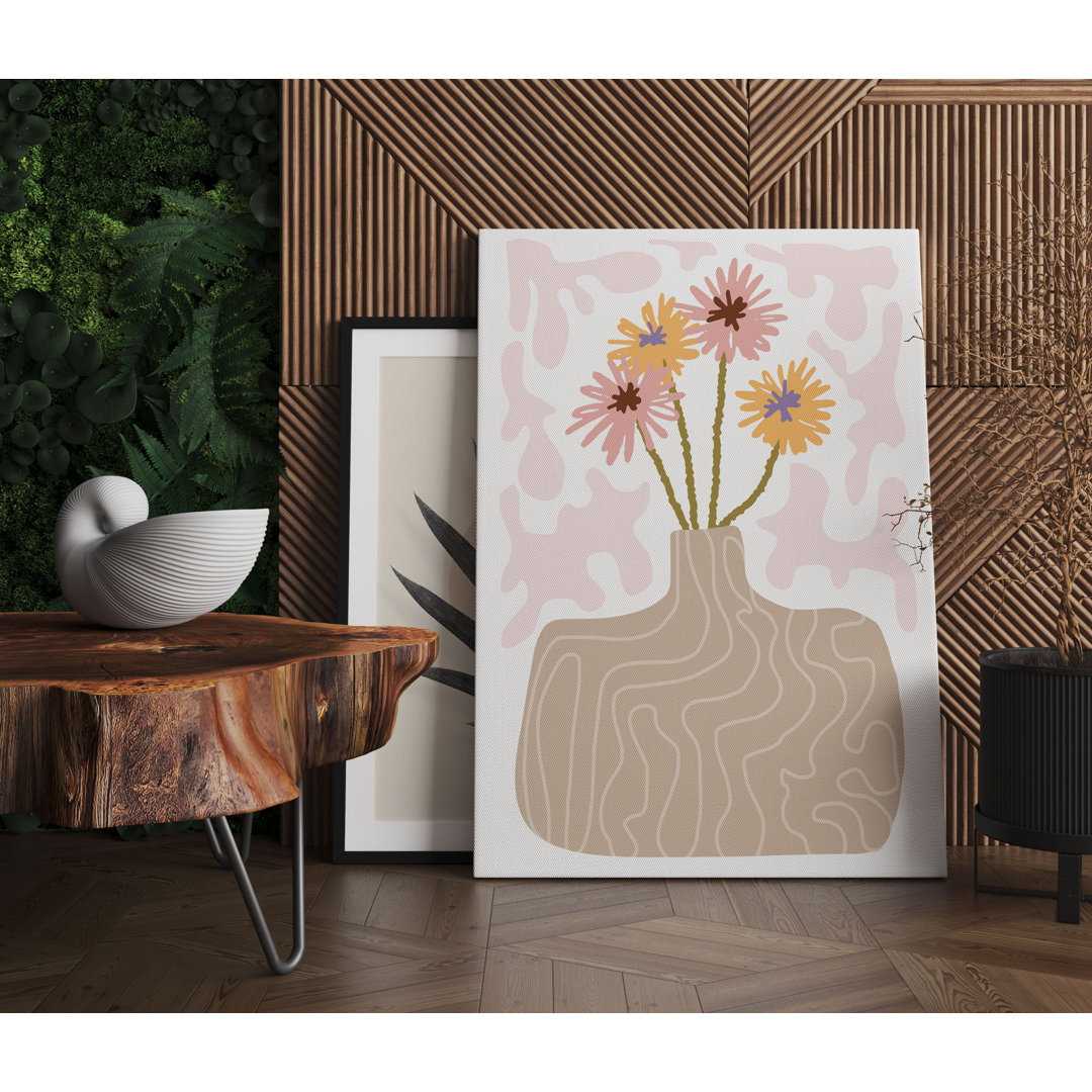 Leinwandbild Hippie Art - Flowers with Vase