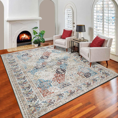 Caraviello Persian Machine Woven Ultra Soft Luxury Area Rug Plush Carpet for 