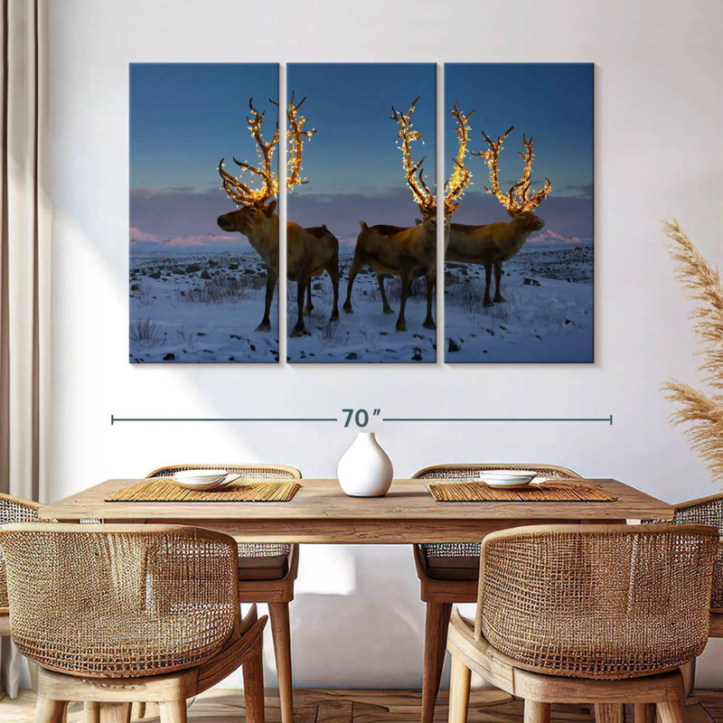Brampt Illuminated Reindeers, 42" H x 65" W