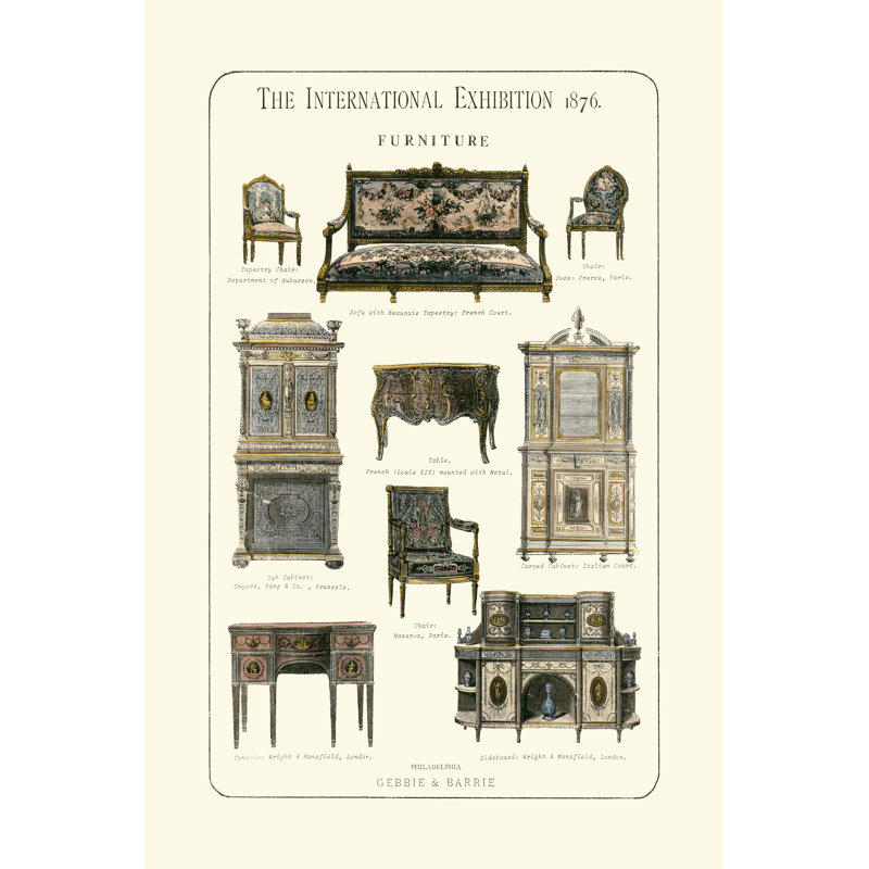 Furniture 1876 - Wrapped Canvas Print, 46cm H x 30cm W x 3.8cm D