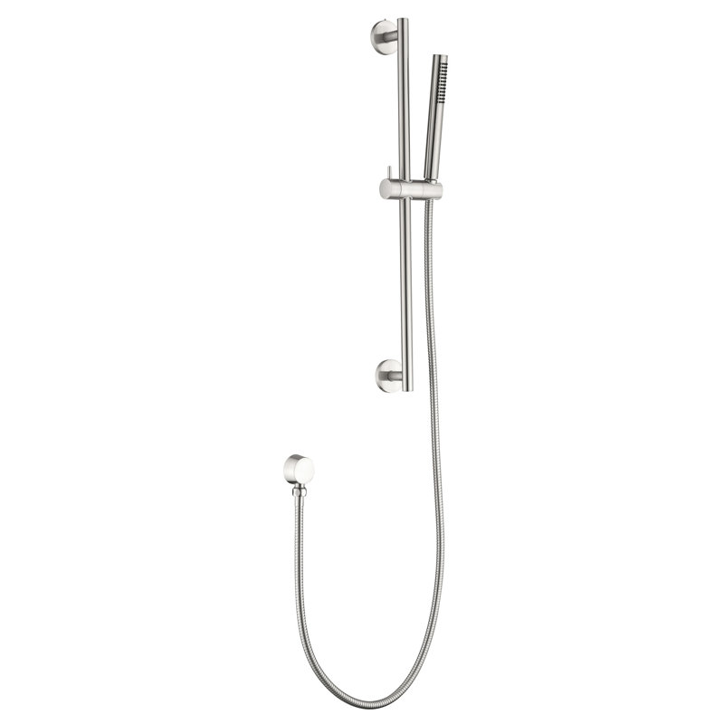 Height Adjustable Handheld Shower With 28 - Inch Slide Bar And 59 Hose, Stainless Steel, Multiple Spray Choices For Different Applications Hose Bar, Modifiable, Brushed Nickel Finish, Steel Long