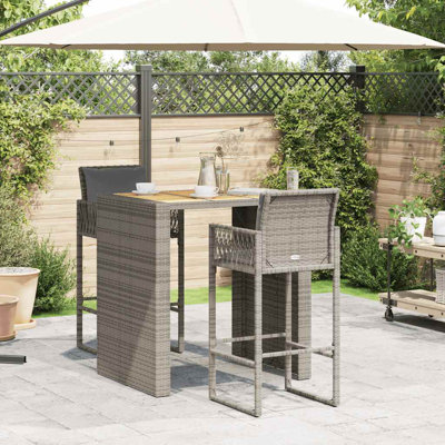 105 cm Wicker/Rattan Bar Set Bar Cabinet