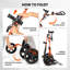 Chariot de golf avec poignée réglable et frein au pied – Conception pliable en 3 étapes, roues fluides de 28 cm, porte-carte de pointage, porte-gobelet et boîte de rangement pour le terrain de golf
