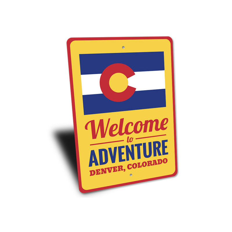 Panneau en aluminium «Colorado Welcome», H 14 po x l 10 po x P 0,04 po