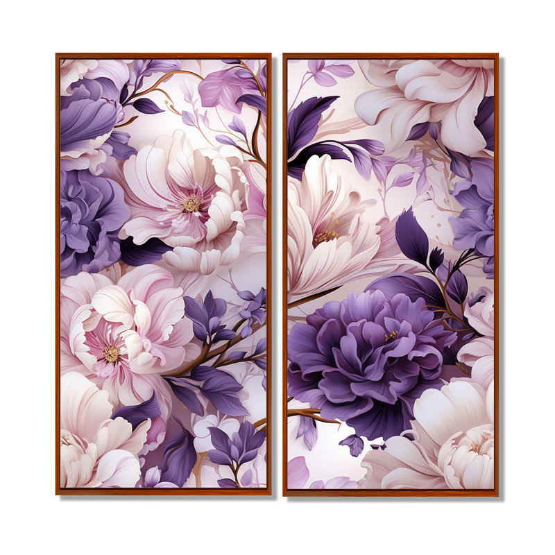 Motif victorien éthéré rococo, H 20 po x l 24 po, Brun, Impression encadrée flottante