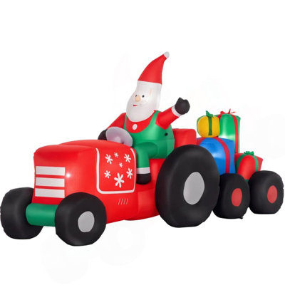 Inflatable Santa On Driving Trailer With Gift Load – Cheerful Outdoor Christmas Yard Decor For Festive Farmhouse Vibes
