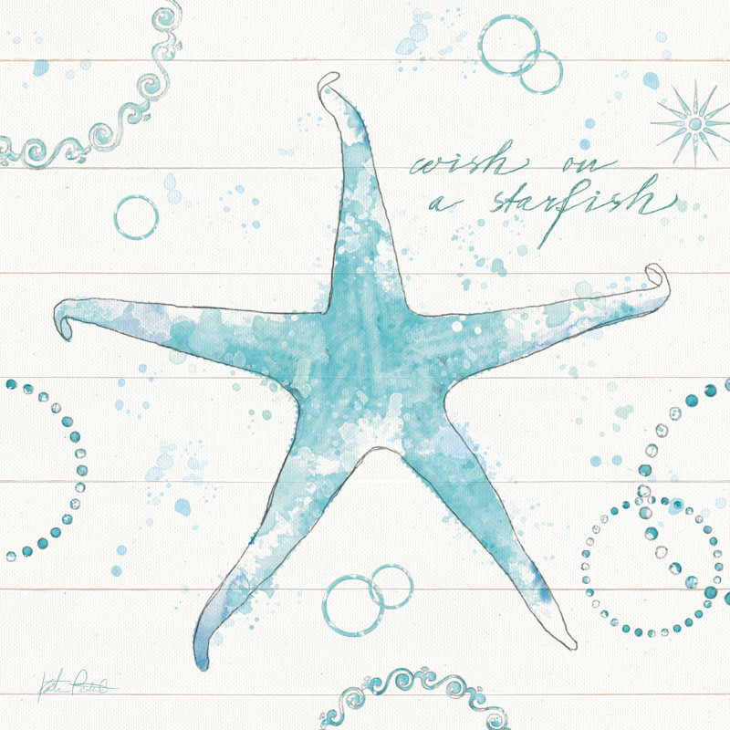 Coastal Splash I Plank by Katie Pertiet - Wrapped Canvas Painting, 51cm H x 51cm W x 3.8cm D