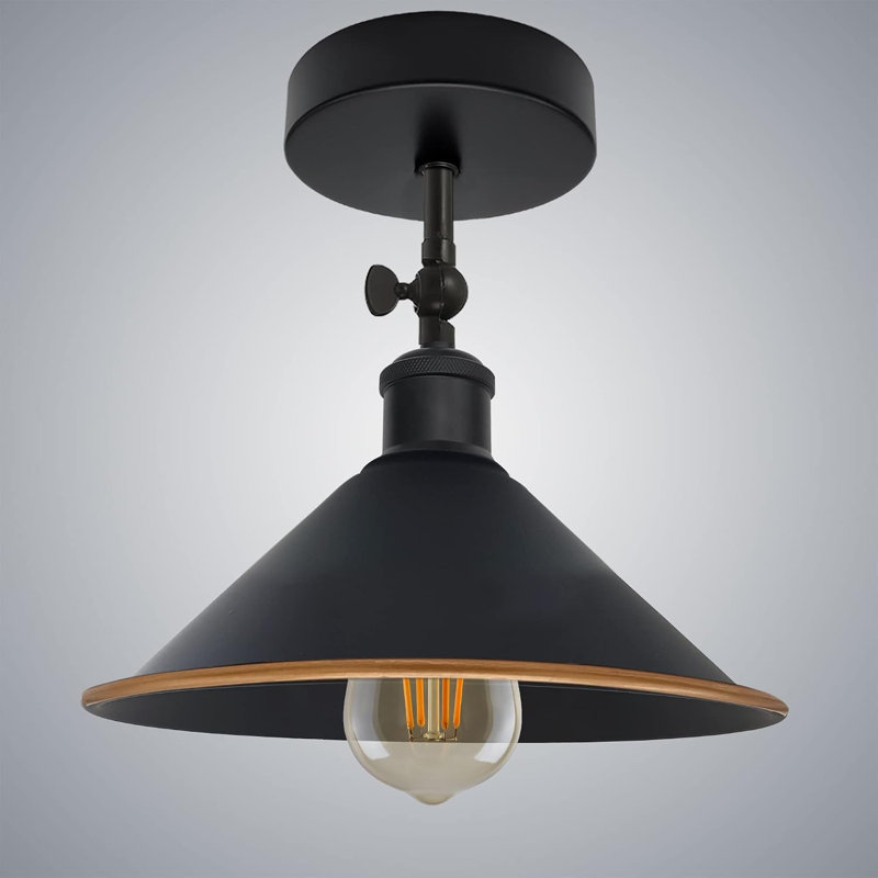 Semi Flush Mount, Black gold line