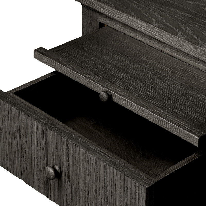 Bush Executive Desk, Distressed Black Oak