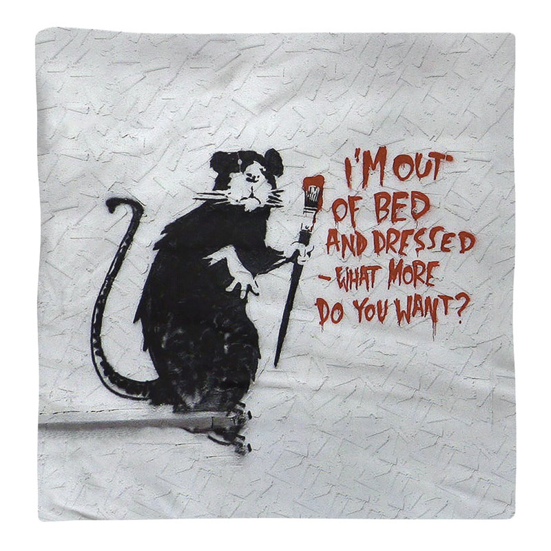 «I'm out of Bed Dinner Napkin», 22 po x 22 po, Polyester sergé