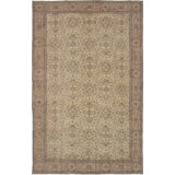 Surnoué la à la main one-of-kind à main avant 1900 de crème 5 pi 11 po x 9 pi, tapis zone en laine 5 po Serio