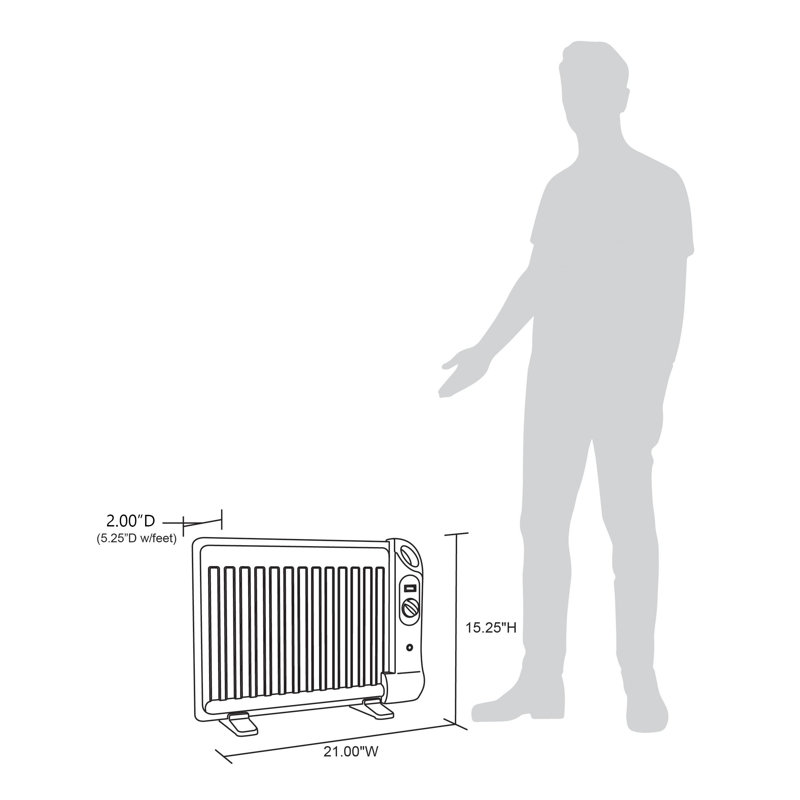 White 400-Watt Portable Under Desk Space Heater with Thermostat