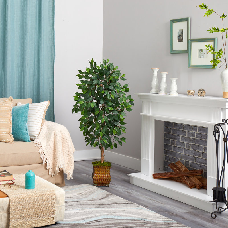 51'' Faux Ficus Tree in Metal Planter