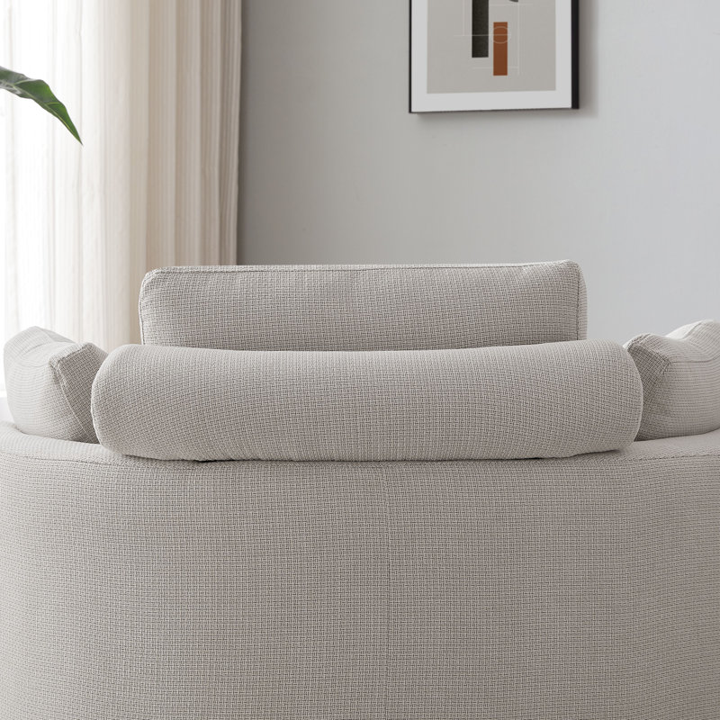 Dashton Upholstered Barrel Chair with Ottoman