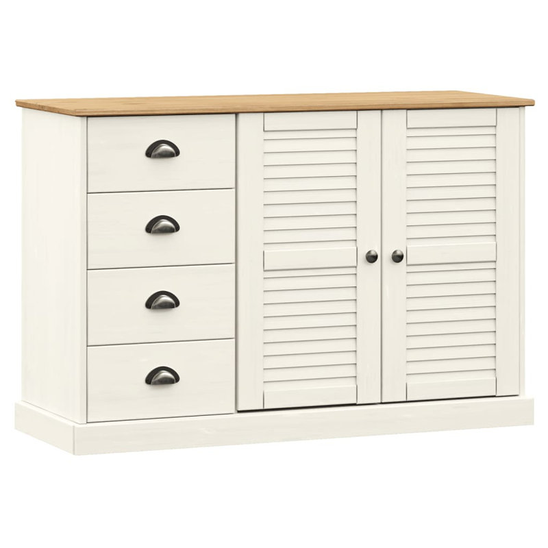 Peoa 113cm Solid Wood Sideboard, White