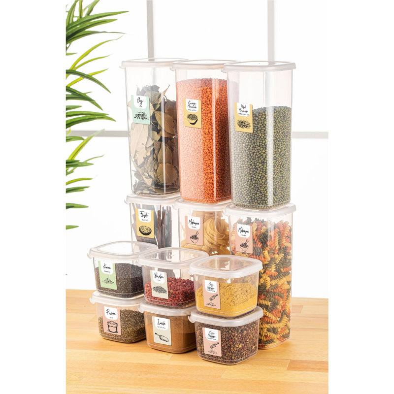 Ensemble de boîtes de rangement polyvalentes (12 pièces), plastique blanc, 3,9 x 3,9 x 3,7 pouces (6 boîtes) et 3,9 x 3,9 x 9,6 pouces (6 boîtes) | Va au micro-ondes et au lave-vaisselle, parfait pour organiser les espaces de cuisine ou de bureau