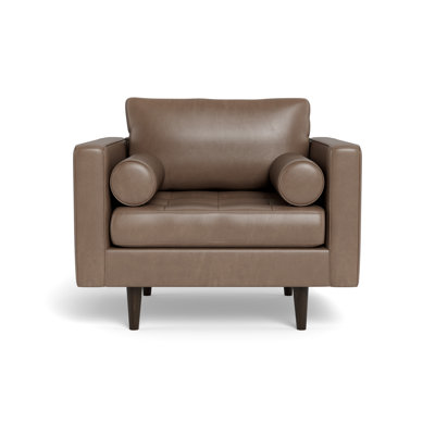 Jackie Leather Accent Chair, Hudson Lager