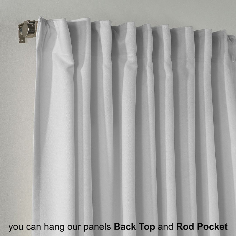 Solid Colour Kitchen Curtain, 45" W x 60" L, Pure White