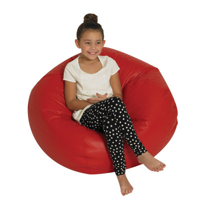 35" Round Vegan Leather Bean Bag