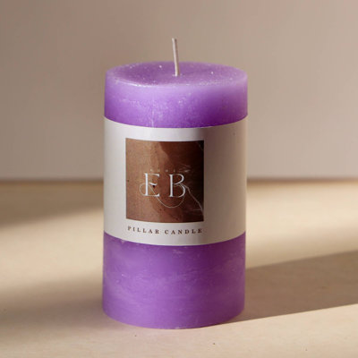 Bougie pilier | Rustique texturé sans parfum | Mélange de cire de soja | Bougie décorative 3 x 5 po