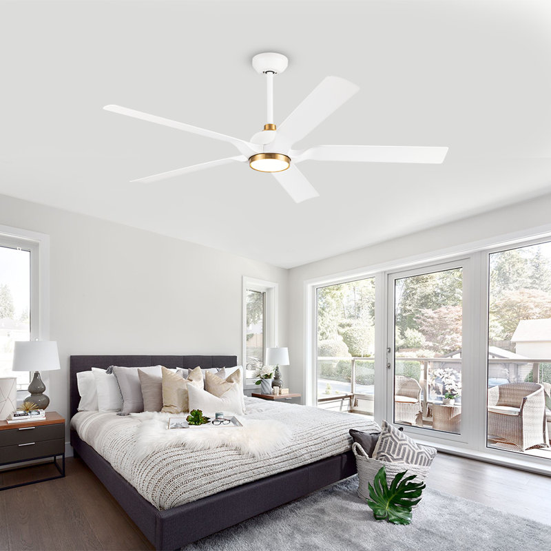 60'' Ceiling Fan With Light, White