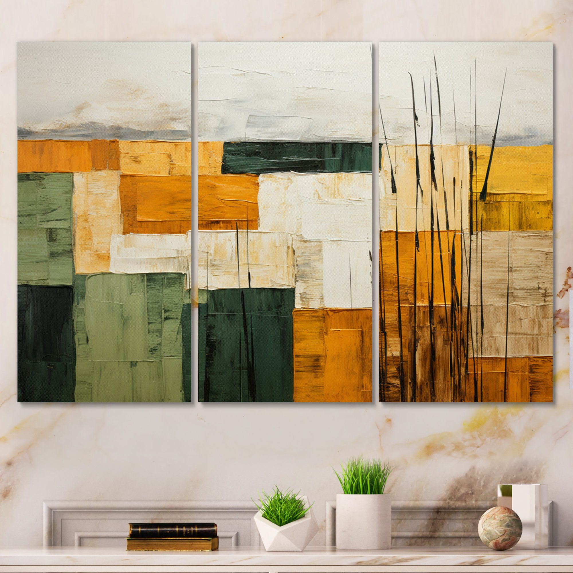 Design Art Cubism Geometric Plains I - Cubism Metal Art Print Set | Wayfair