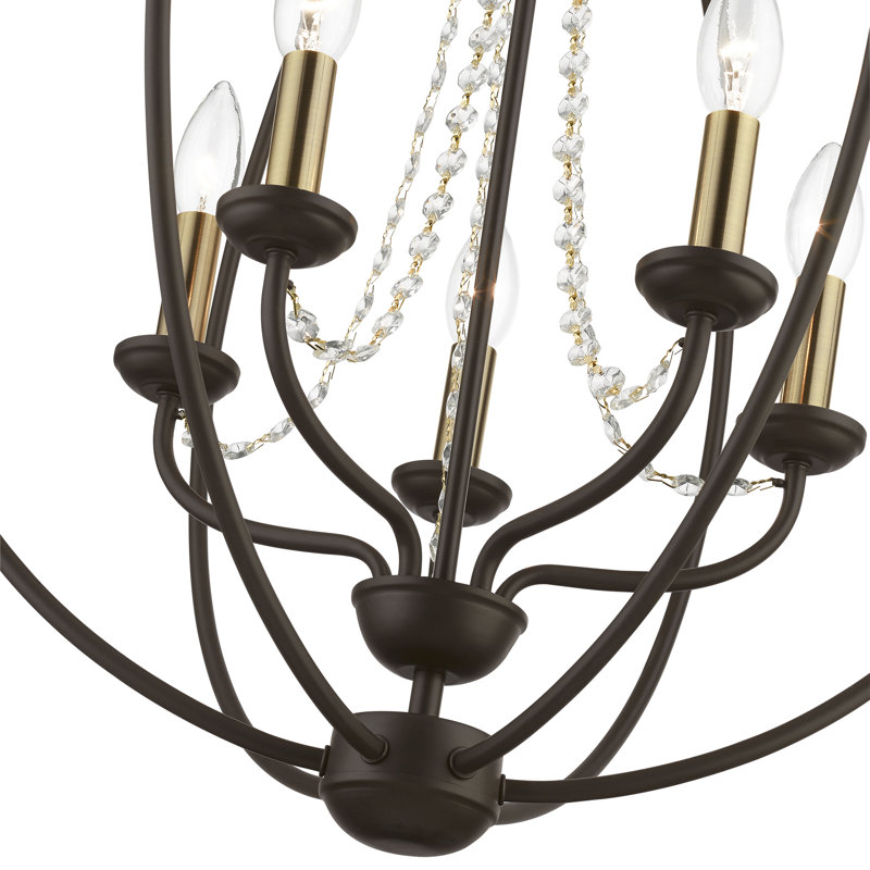 Lustre globe, Bronze / laiton antique