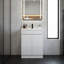 Meuble-lavabo autoportant de 24 po avec lavabo en céramique et 2 portes à fermeture douce
