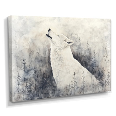 «Lunar Howl of the Wolf Into The Wood II», impression d'art mural loup