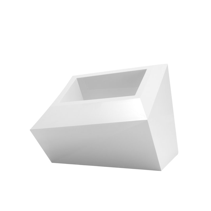 Pot à fleur en résine Faz, Blanc, H 16,5 po x l 23,25 po x P 17,75 po