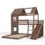 Lit superposé double en bois massif avec tablettes, garde-robe et glissade-355027556-364566859
