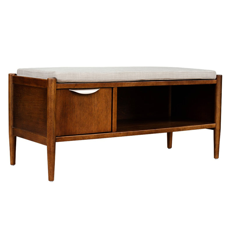 Banc de rangement rembourré en polyester Johppa