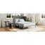 Grand lit escamotable avec grands tiroirs et port USB, gris brossé-1117070618