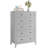 5-Drawer Tall Wooden Dresser with Deep Drawers-1629081100