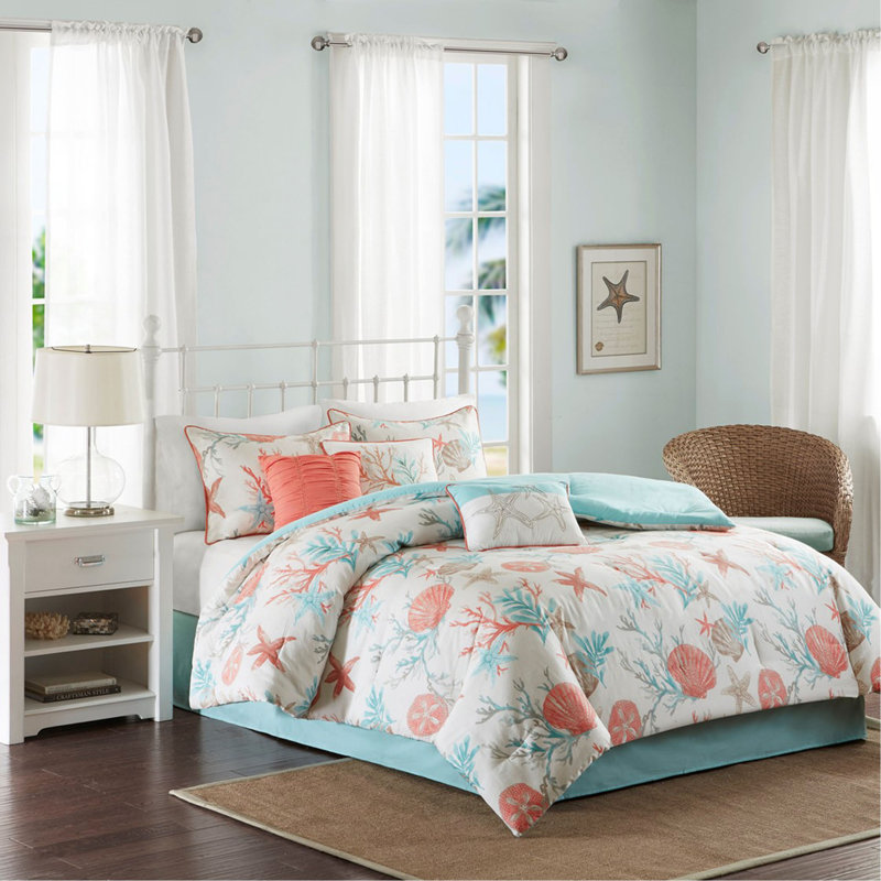 7 Piece Cotton Sateen Comforter Set, King Comforter + 6 Additional Pieces